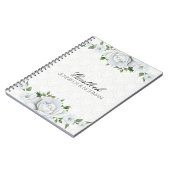 Carnet Roses blanches sur Damas blanches (Côté gauche)