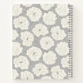 Carnet Roses blanches sur gris clair - motif sans soudure (Dos)