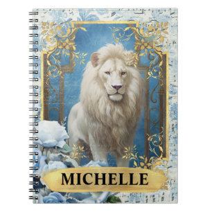 Carnet Roses bleues romantiques et fantasy Lion