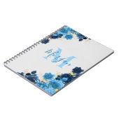 Carnet Roses Bleus Avec Script Parties scintillant Or Mon (Côté gauche)