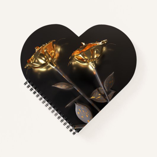 Carnet Roses Brûlantes – Élégance Dorée (Devant)