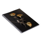 Carnet Roses Brûlantes – Élégance Dorée (Côté Droit)
