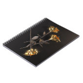 Carnet Roses Brûlantes – Élégance Dorée (Côté gauche)