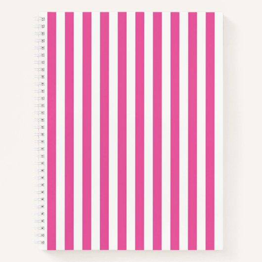 Carnet Roses Chauds et Rayures Verticales Blanches Charma (Devant)