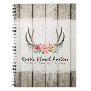 Carnet Roses chics minables et bois d'andouillers floraux
