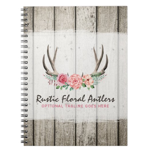 Carnet Roses chics minables et bois d'andouillers floraux (Devant)