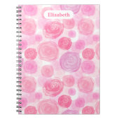 Carnet Roses d'aquarelle personnalisés (Devant)