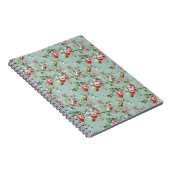 Carnet Roses de chou sur bleu pâle (Côté Droit)
