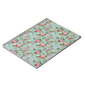Carnet Roses de chou sur bleu pâle (Côté gauche)