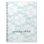 Carnet Roses de dentelle blanche à la menthe (Devant)