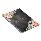 Carnet Roses de ferme rustiques sur tableau noir Lace Sha (Côté Droit)