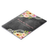 Carnet Roses de ferme rustiques sur tableau noir Lace Sha (Côté gauche)