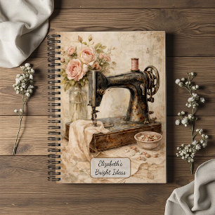 Carnet Roses de machine à coudre vintage