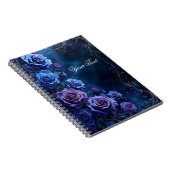 Carnet Roses de mariage fantaisie bleues et violettes (Côté Droit)