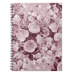 Carnet Roses de thé : Motif Bouquet d'aquarelle.