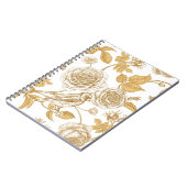 Carnet Roses dorés, fleurs, feuilles et baies de chien (Côté gauche)