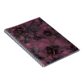Carnet Roses élégantes. Fond rose profond.  (Côté Droit)