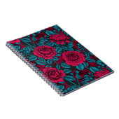 Carnet Roses en rouge et bleu (Côté Droit)