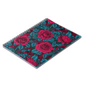 Carnet Roses en rouge et bleu (Côté gauche)