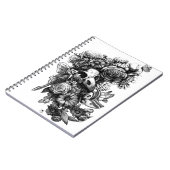 Carnet Roses et mites - noir (Côté gauche)