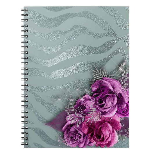 Carnet Roses et rayures de tigre (Devant)