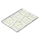 Carnet Roses Fleurales Blanches Crème Romantiques (Côté gauche)