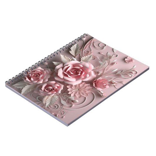 Carnet Roses Fleurs Florales Roses 3d (Côté gauche)