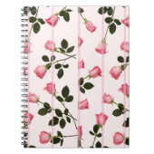 Carnet Roses flottants aux rayures roses (Devant)