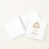 Carnet Roses Frame Holy Cross Baptism Guest Book (Intérieur)
