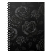 Carnet Roses Noires sur Fond Noir (Devant)