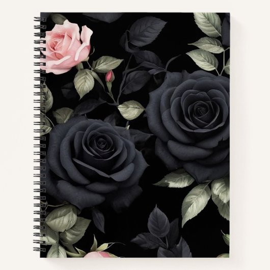 Carnet roses noirs 3D (Devant)