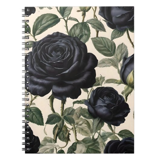 Carnet Roses Noirs Et Feuilles Verts, (Devant)