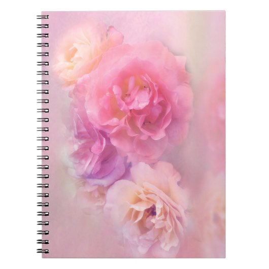 Carnet Roses pastel rêveuses (Devant)