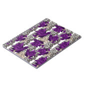 Carnet Roses rétro, violet (Côté gauche)