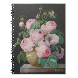 Carnet Roses roses dans un vase - Pierre Joseph Redouté