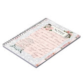 Carnet Roses roses et écrits d'antiquités (Côté gauche)