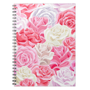 Carnet roses roses roses rose et blanc sans couture motif