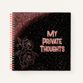 Carnet Roses roses roses roses or Rose monogrammes sur no (Devant)