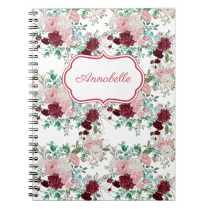 Carnet Roses roses rouges et roses personnalisées