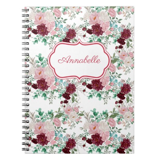 Carnet Roses roses rouges et roses personnalisées (Devant)