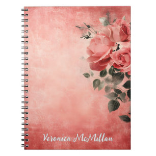 Carnet Roses roses sur l'Arrière - plan rose