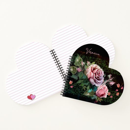 Carnet Roses roses sur noir (Intérieur)