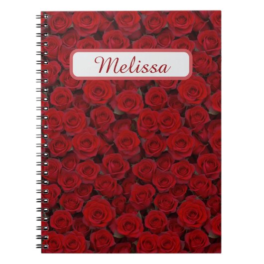 Carnet Roses rouges brillantes (Devant)