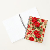 Carnet Roses rouges brillantes et texte (Intérieur)