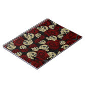 Carnet Roses Rouges & Crânes Floral Noir Gothique (Côté gauche)