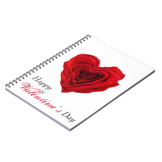 Carnet Roses rouges en forme de coeur Saint Valentin (Côté gauche)