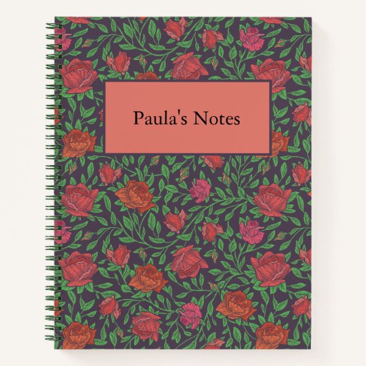 Carnet Roses rouges et fuchsia parfaites de style gothiqu (Devant)