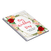 Carnet Roses rouges et oranges romantiques (Côté Droit)