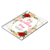 Carnet Roses rouges et oranges romantiques (Côté gauche)