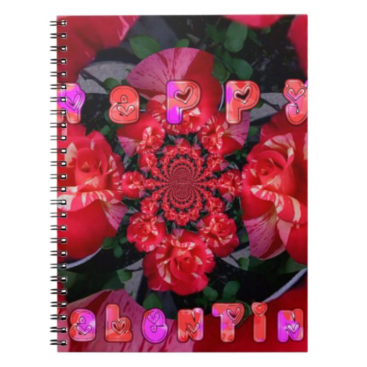 Carnet Roses rouges Iridescente "Bonne Saint Valentin" Im (Devant)